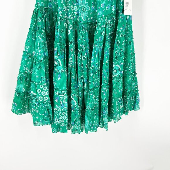 NWT Poupette St Barth Soledad Long Dress in Green Embroidery Flower - Picture 5 of 9